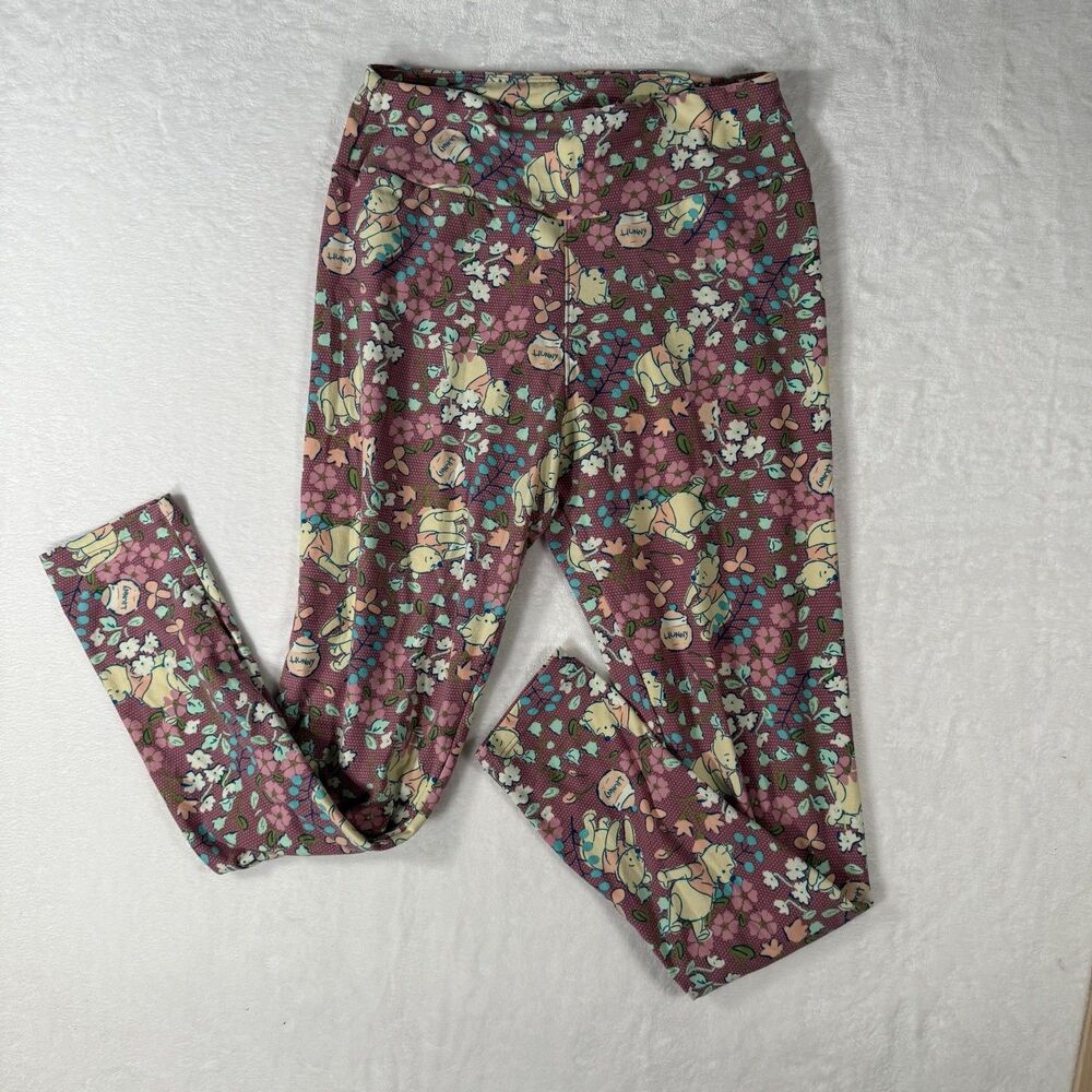 LuLaRoe Disney Winnie The Pooh Floral Leggings One Size OS NWOT